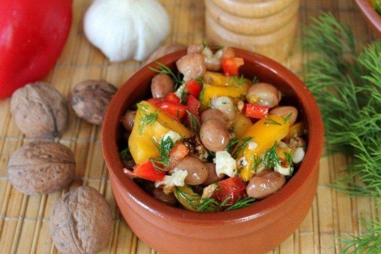 Ensalada de judías y pimientos asados - Recetas de platos muy sabrosos