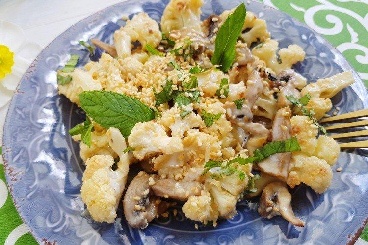 Ensalada de verduras con champiñones y aceitunas - recetas