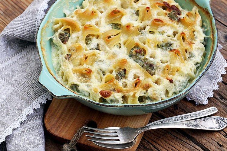 Gratinado de pasta con champiñones - recetas