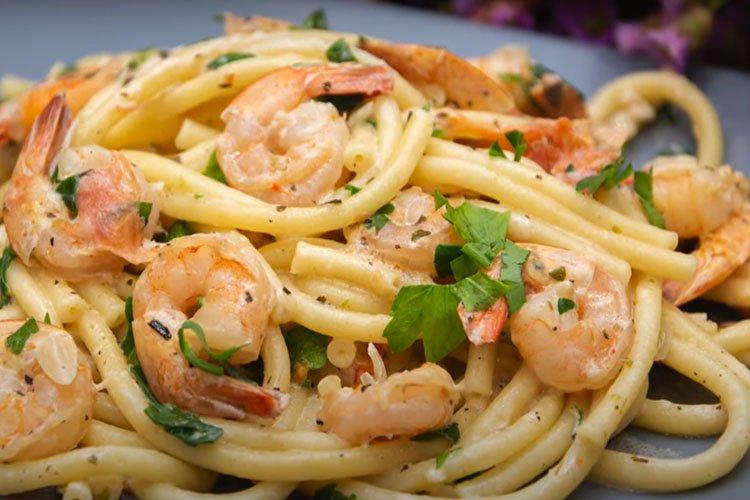Shrimp Pasta in Cream Sauce - Step-by-Step Recipe with Photos