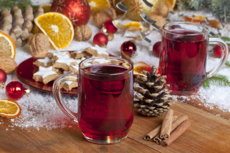 Vino caliente de arándano sin alcohol