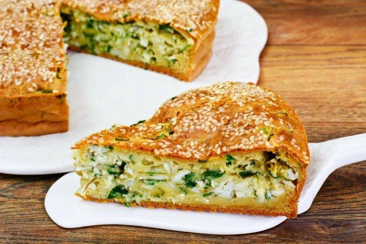 Pastel de col y hierbas al horno - recetas