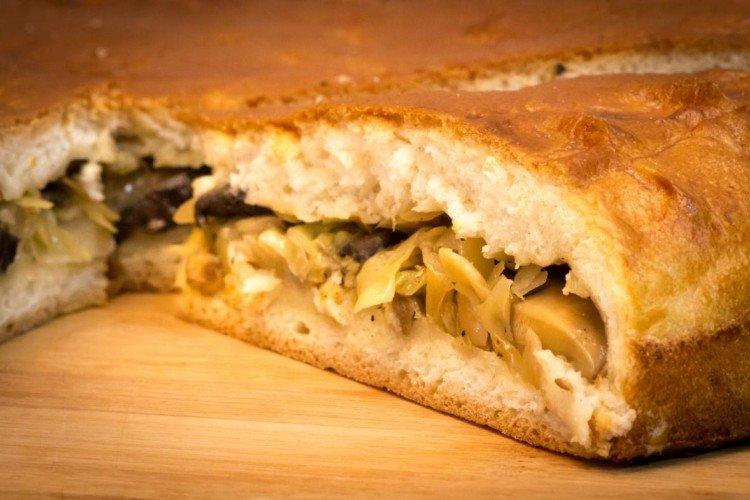 Pastel de col y champiñones encurtidos al horno - recetas