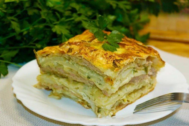 Pastel de col con pan de pita al horno - recetas