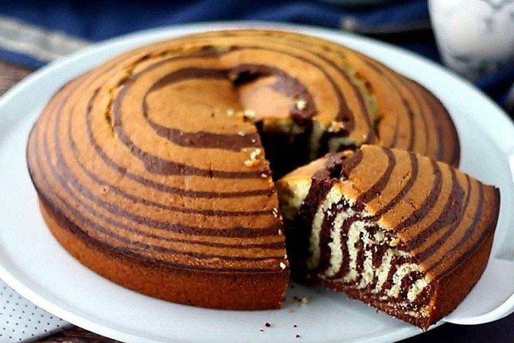 Pastel «Cebra» clásico con kéfir y aceite vegetal - recetas