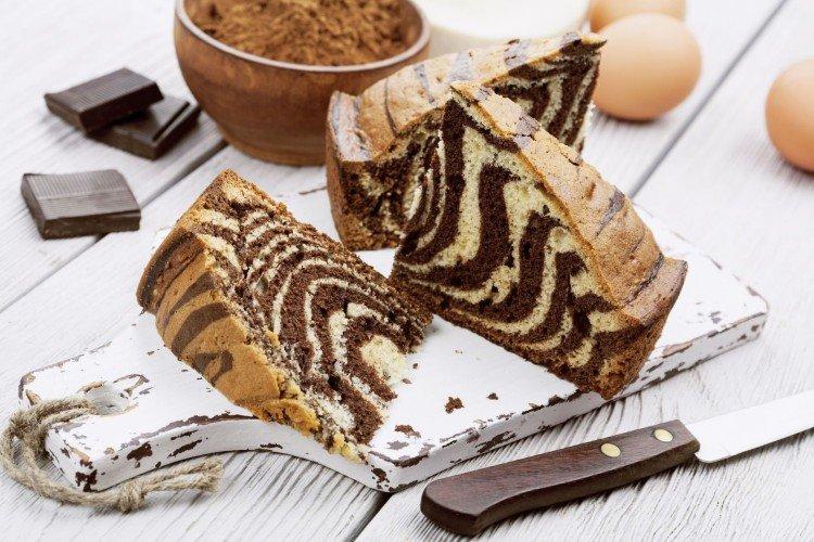 Pastel «Cebra» clásico con nata - recetas