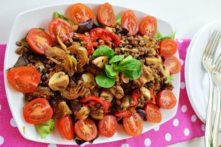 Ensalada de lentejas y alcachofas de Cuaresma - recetas