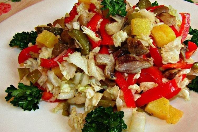 Ensalada de Cuaresma con col china y champiñones - recetas