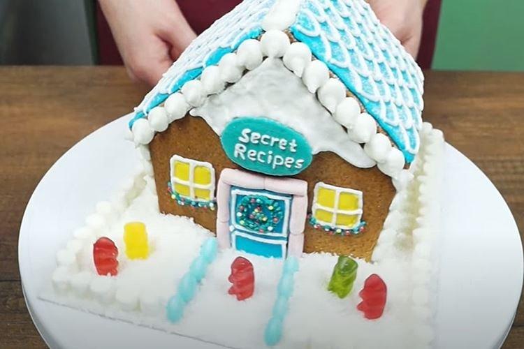 DIY Gingerbread House with Dried Egg White Icing - Step-by-Step Recipe with Photos