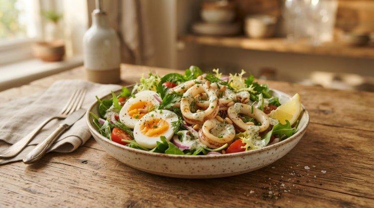 Ensalada de calamar y huevo: las 12 recetas más deliciosas