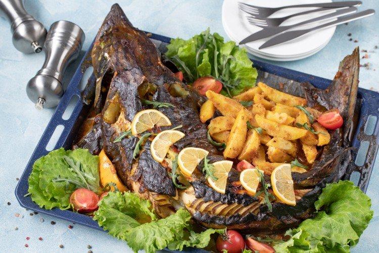 Baked Sturgeon - Russian National Dishes Recipes