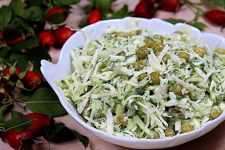 Fresh Cabbage Salad with Peas - Recipes