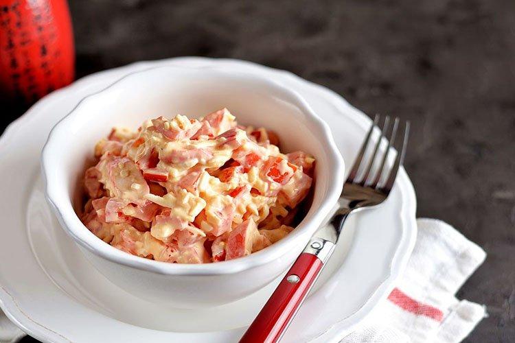 Red Sea Salad with Crab Sticks and Cabbage - Recipes