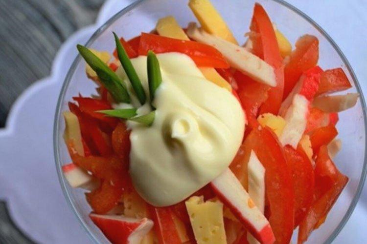 Red Sea Salad with Crab Sticks and Pineapple - Recipes