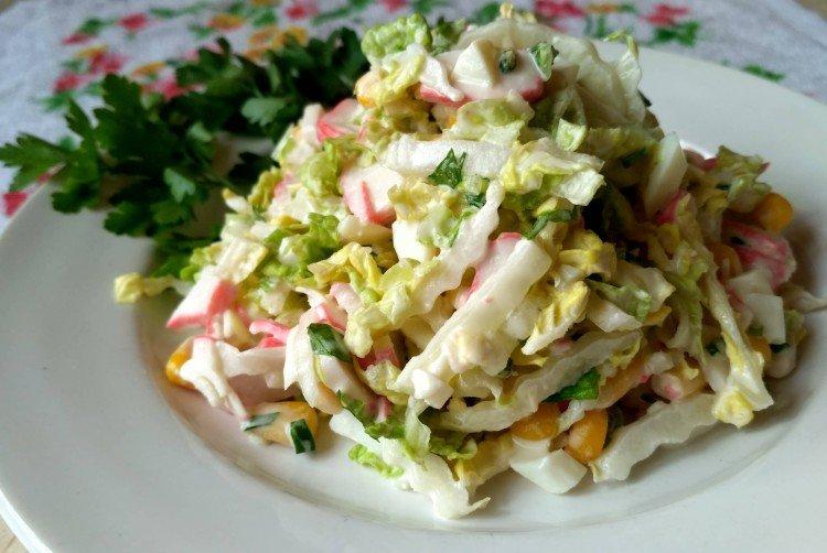 Crab Stick, Cabbage, and Green Onion Salad - Recipes