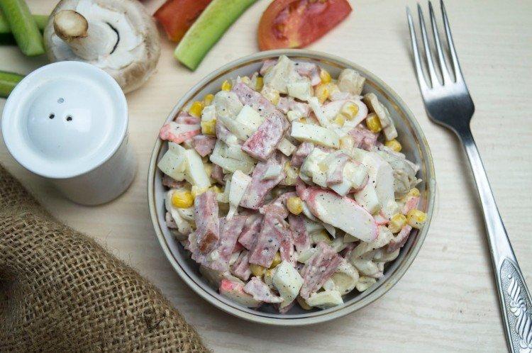 Crab Stick, Cabbage, and Sausage Salad - Recipes