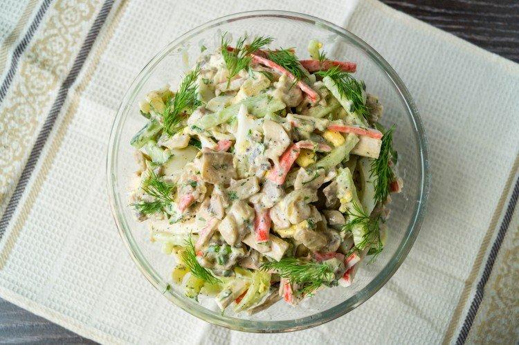 Crab Stick, Cabbage, and Mushroom Salad - Recipes
