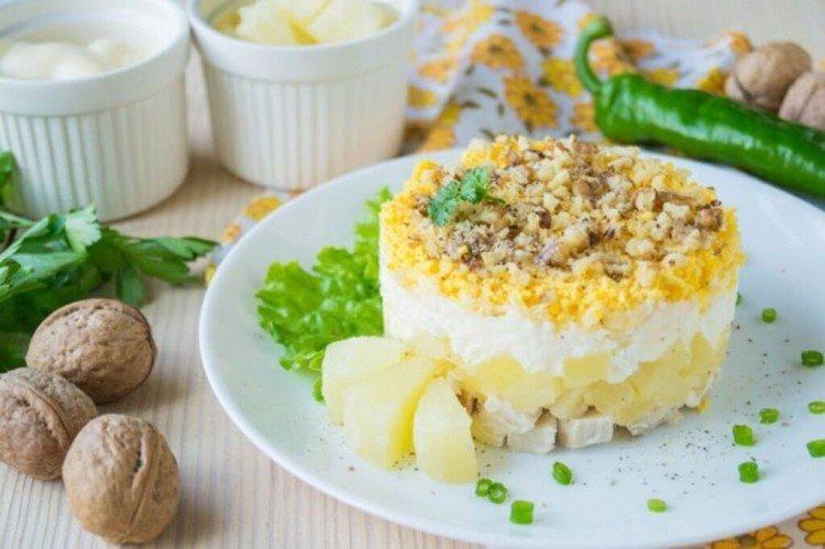 Ensalada de pollo y piña Jugosa - recetas