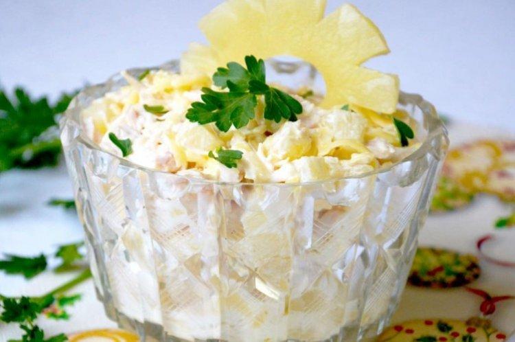 Ensalada de pollo, piña y patata - recetas