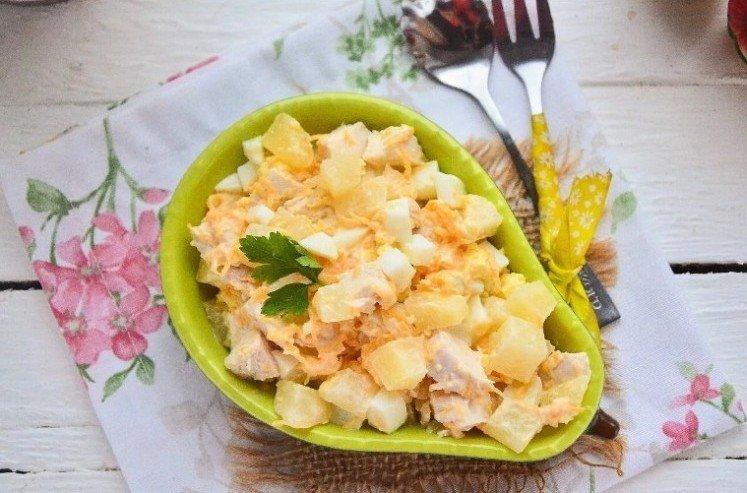 Ensalada de zanahoria y piña con pollo - recetas