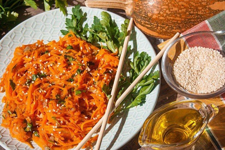 Ensalada de calabaza a la coreana sin mayonesa para la mesa festiva - recetas