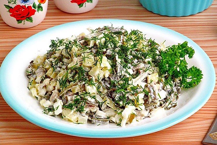Ensalada de algas marinas con camarones - recetas