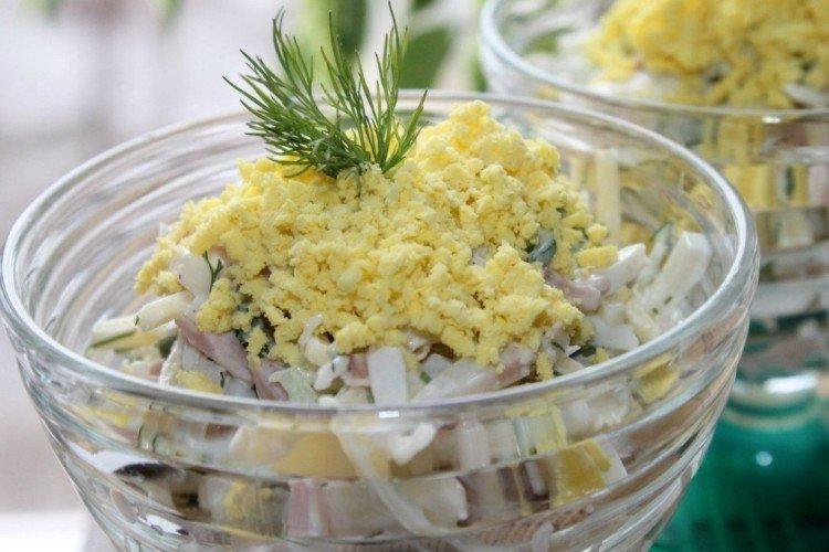 Squid, Ham, and Mushroom Salad - Recipes