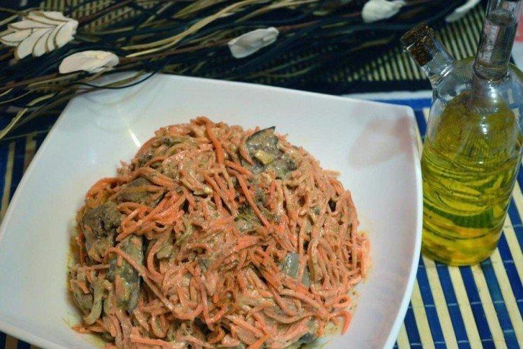 Salad with Korean Carrots and Liver - Recipes