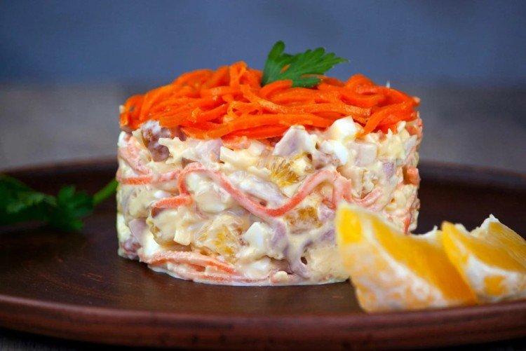 Salad with Korean Carrots and Oranges - Recipes