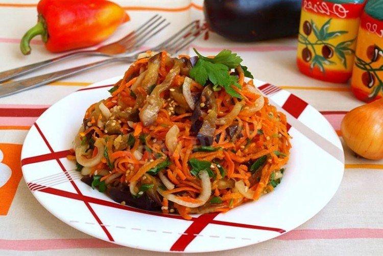 Salad with Korean Carrots and Eggplant - Recipes