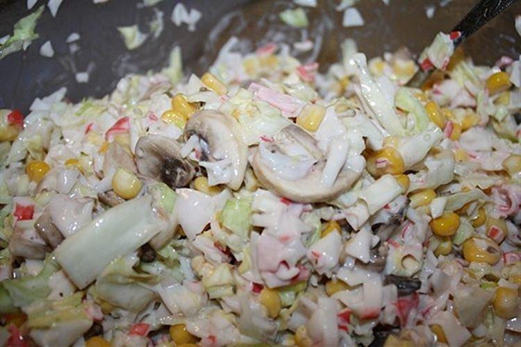 Crab Stick, Corn, and Mushroom Salad - Recipes
