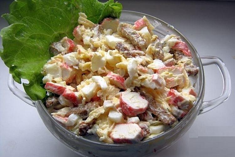 Crab Stick, Corn, and Crouton Salad - Recipes