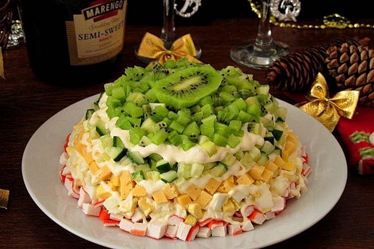 Crab Stick, Corn, and Kiwi Salad - Recipes