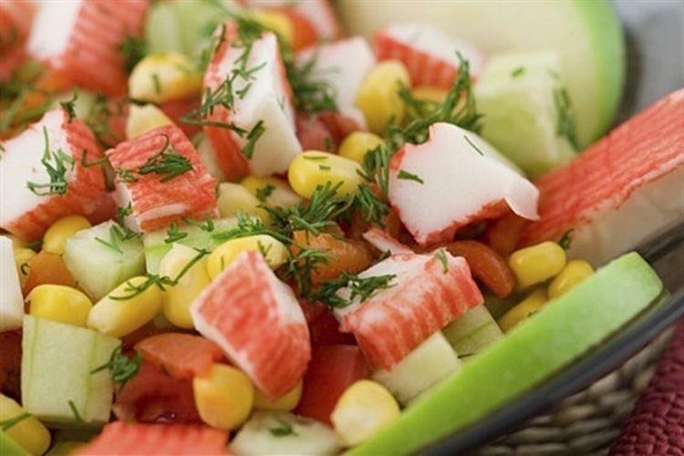 Crab Stick, Corn, and Apple Salad - Recipes