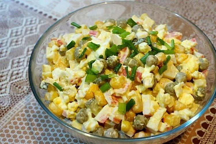 Crab Stick, Corn, and Peas Salad - Recipes