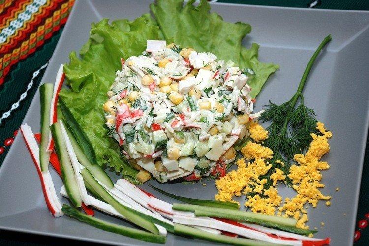 Crab Stick Salad with Fresh Cucumber - Recipes