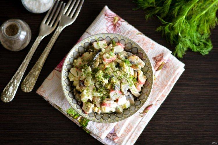 Crab Stick and Mushroom Salad - Recipes