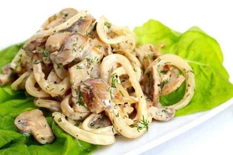 Mushroom and Calamari Salad - Recipes
