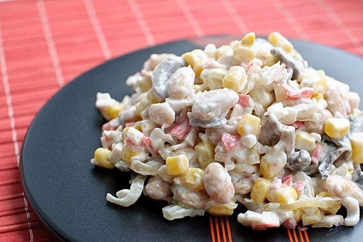Mushroom and Crab Stick Salad - Recipes