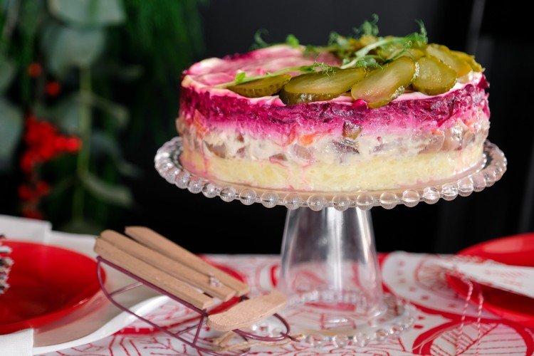 Herring Under a Fur Coat with Pickled Cucumbers - Classic Recipe
