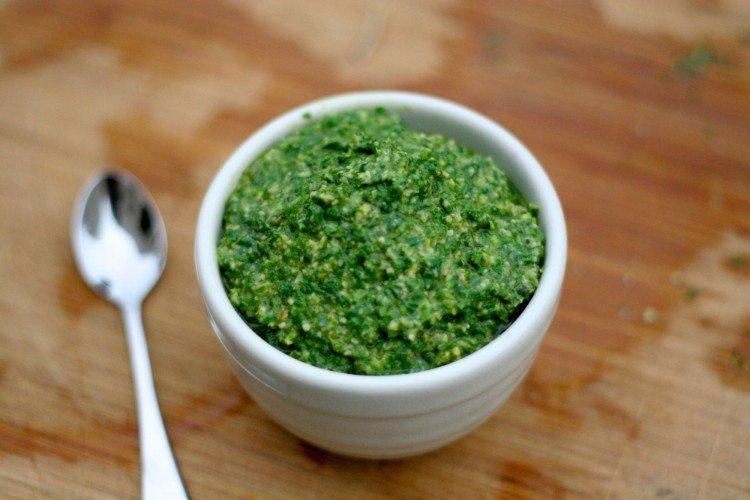 Salsa pesto con cilantro - recetas caseras