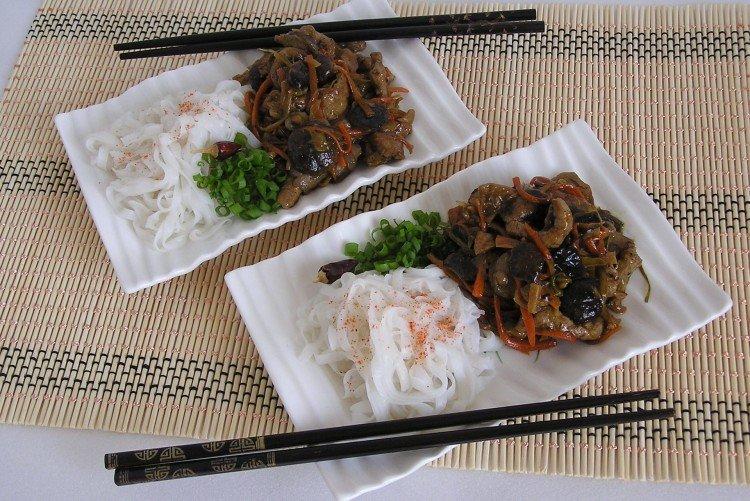 Pork with Shiitake Mushrooms and Ginger in a Skillet - Recipes