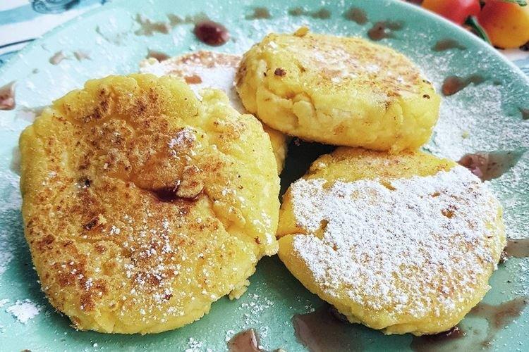 Syrniki with Corn Flour - Cottage Cheese Pancake Recipes for Pan-Frying