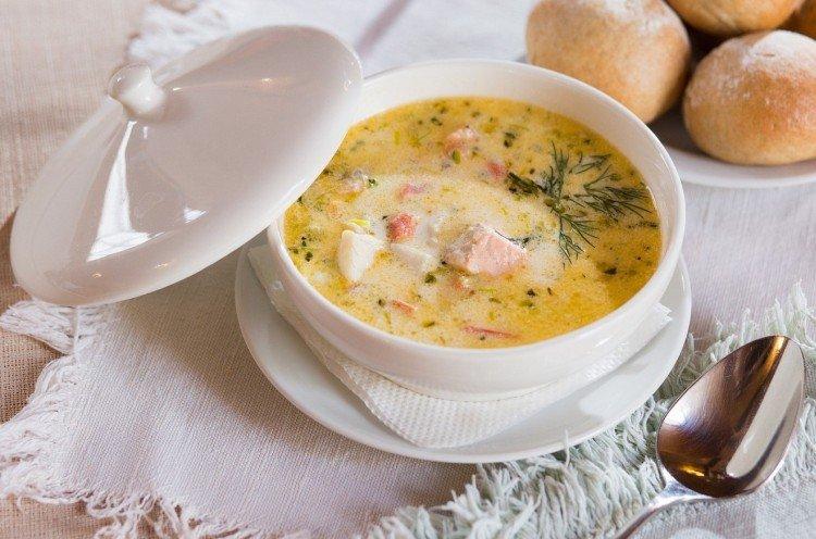 Cheese Soup with Fish - Processed Cheese Soup Recipe