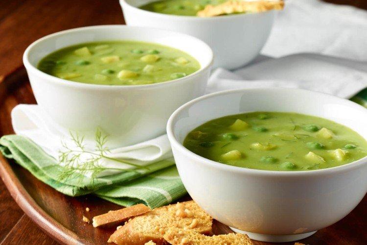 Cheese Soup with Green Peas - Processed Cheese Soup Recipe