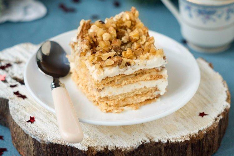 Mini pastel Smetannik sin horno - recetas