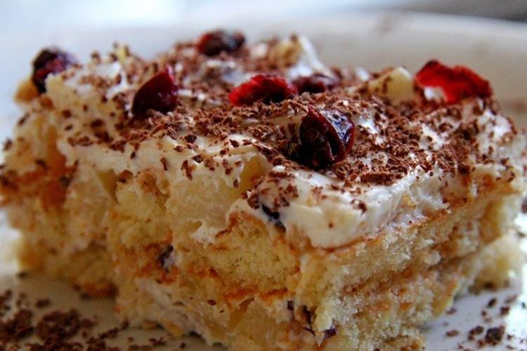 No-Bake Cake with Savoiardi Cookies and Pineapples - Recipes