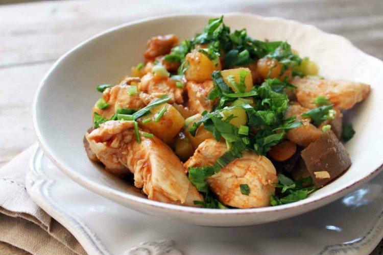 Braised Potatoes with Meat and Eggplant - Step-by-Step Recipes