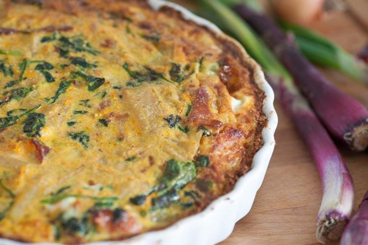 Cottage Cheese Casserole with Potatoes and Spinach in the Oven - Recipes