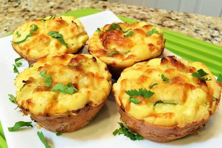 Muffins de queso con pollo - Recetas para cenar en 15 minutos